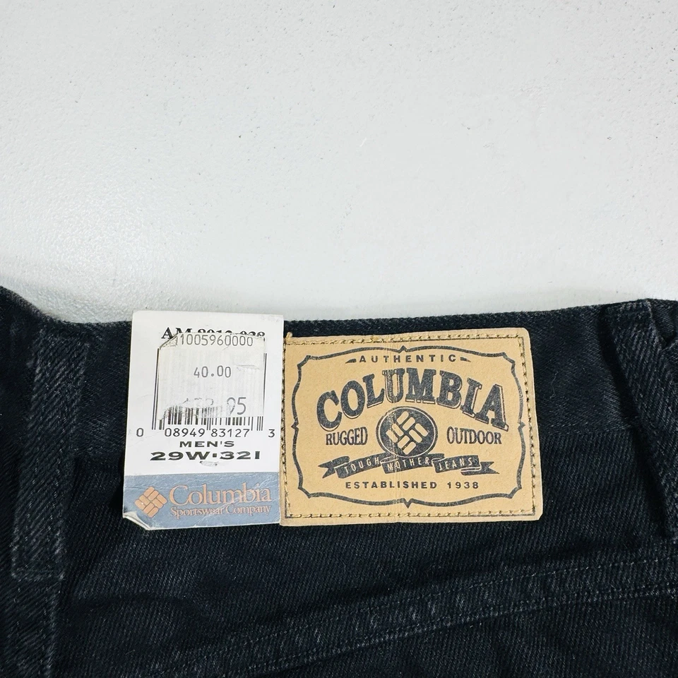 Columbia Vintage Jeans Black Straight Leg Mens Size 29x32 NOS New - Image 4 of 4