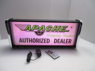 #ad Apache Camping Trailers LED Display lighted sign lightbox Wall hanging Light $125.00