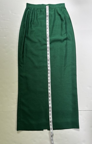VTG Handmade Emerald Silk Shantung Skirt Suit Set Jacket & Maxi Skirt Lined XS/S - Picture 18 of 24