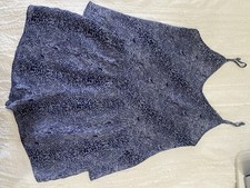 Halston Blue Animal Print Cowl Neck Spaghetti Strap Camisole Top and Shorts M