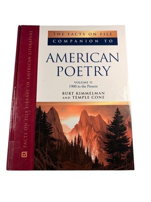 Facts On File Companion to American Poetry Vol II Kimmelman Cone 2008 Hardcover