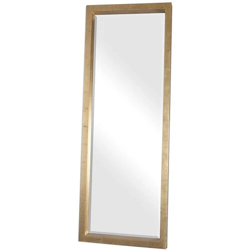 Uttermost Edmonton Contemporary Pine Wood Leaner Mirror in Gold - Picture 3 of 6