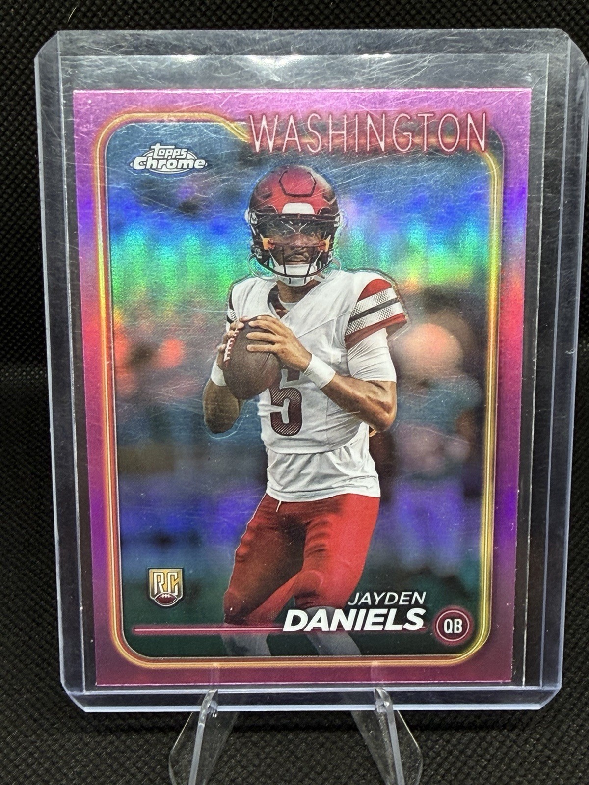 2024 Topps Chrome - Rookies Jayden Daniels #201 Pink Refractor (RC)