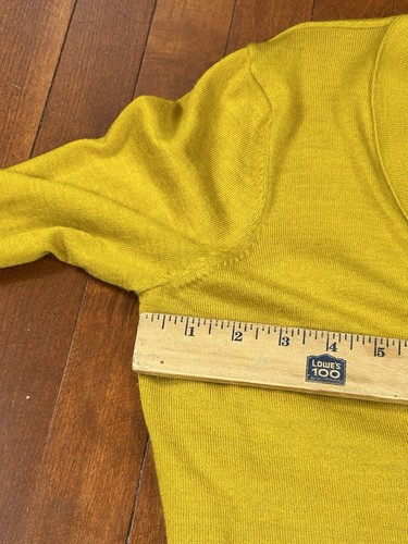 Loft Womens Medium Long Sleeve Open Cardigan Mustard Yellow Wool Blend - Picture 4 of 8