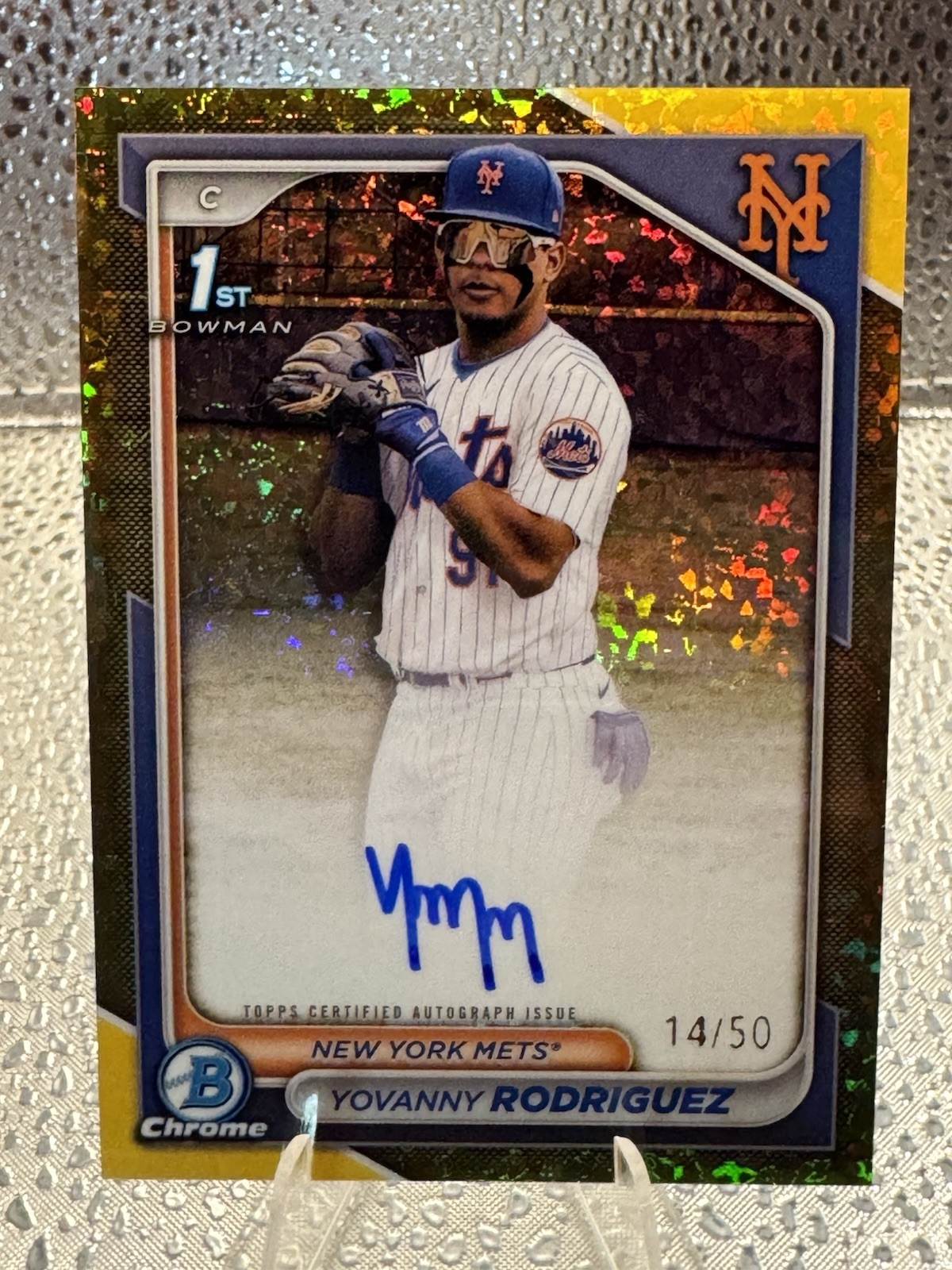 2024 Bowman Chrome Prospects Autograph Yovanny Rodriguez 1st Gold /50 - Mets