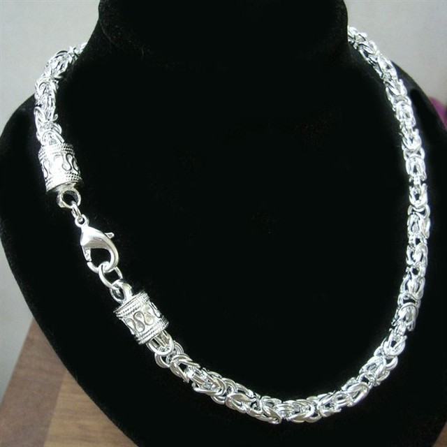 925Sterling Silver Down Dragon Head Strong Men's Chains Necklace 5MM 20" N048 925Sterling Silver Down Dragon Head Strong Men's Chains Necklace 5MM 20" N048