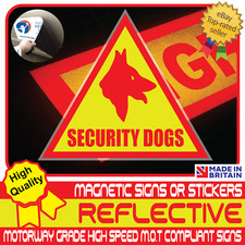 Security Dogs Unit Warnung Reflektierend Magnetschild oder Fahrzeugaufkleber High Vis