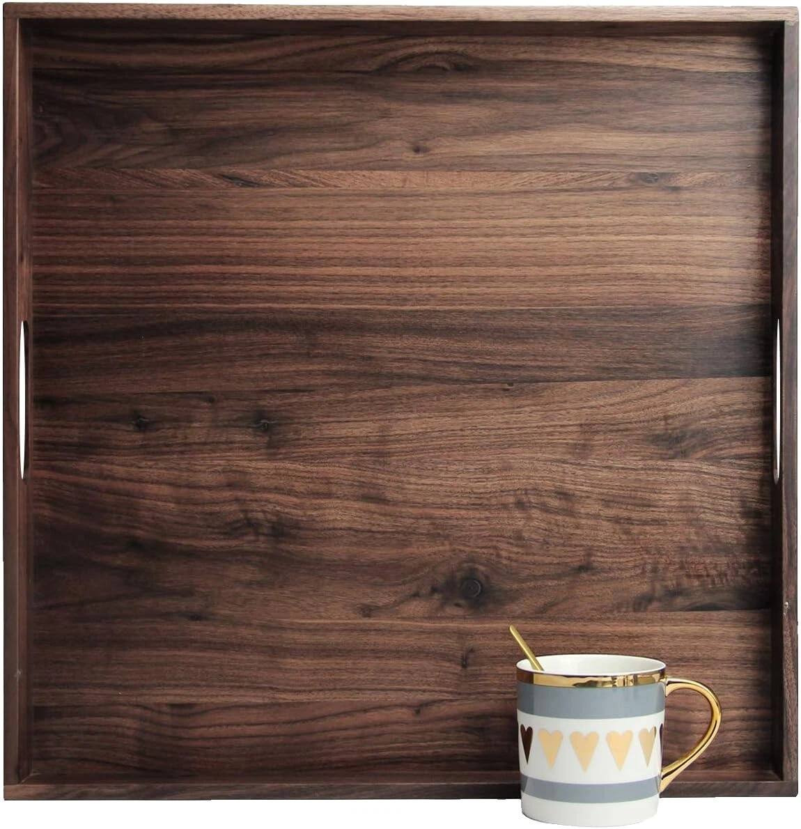 Деревянные черные сервировочные подносы