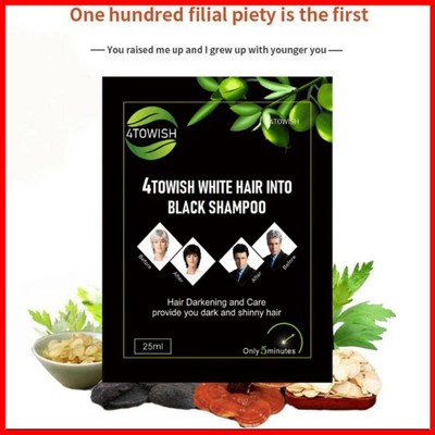 10pcs Natural 4towish White Hair Into Black Shampoo In Only 5