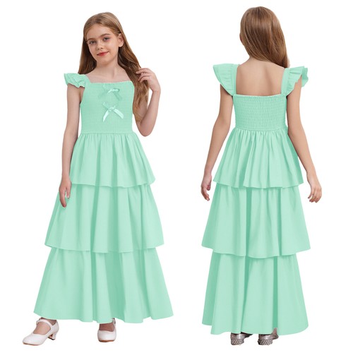 Girls Maxi Dress Vintage Charm Party Dress Ankle Length Sweet Cute Casual Gown - Picture 16 of 71