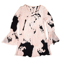 Star Julien Macdonald Dress Size UK 16 Paisley Boho Festival Flared Sleeves