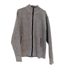 Vcansion Mens Slim Fit Full Zip Up Stand Collar Casual Knitted Sweater Cardigan