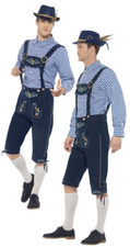 Mens Deluxe Lederhosen Fancy Dress Costume Adults German Beer Festival Outfit