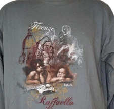 Firenze Raffaello Angel Vintage Art Tshirt Size XL Drawing Painting Sketch
