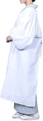 Traditional Japanese overall Apron cooking coat white 120cm LONG