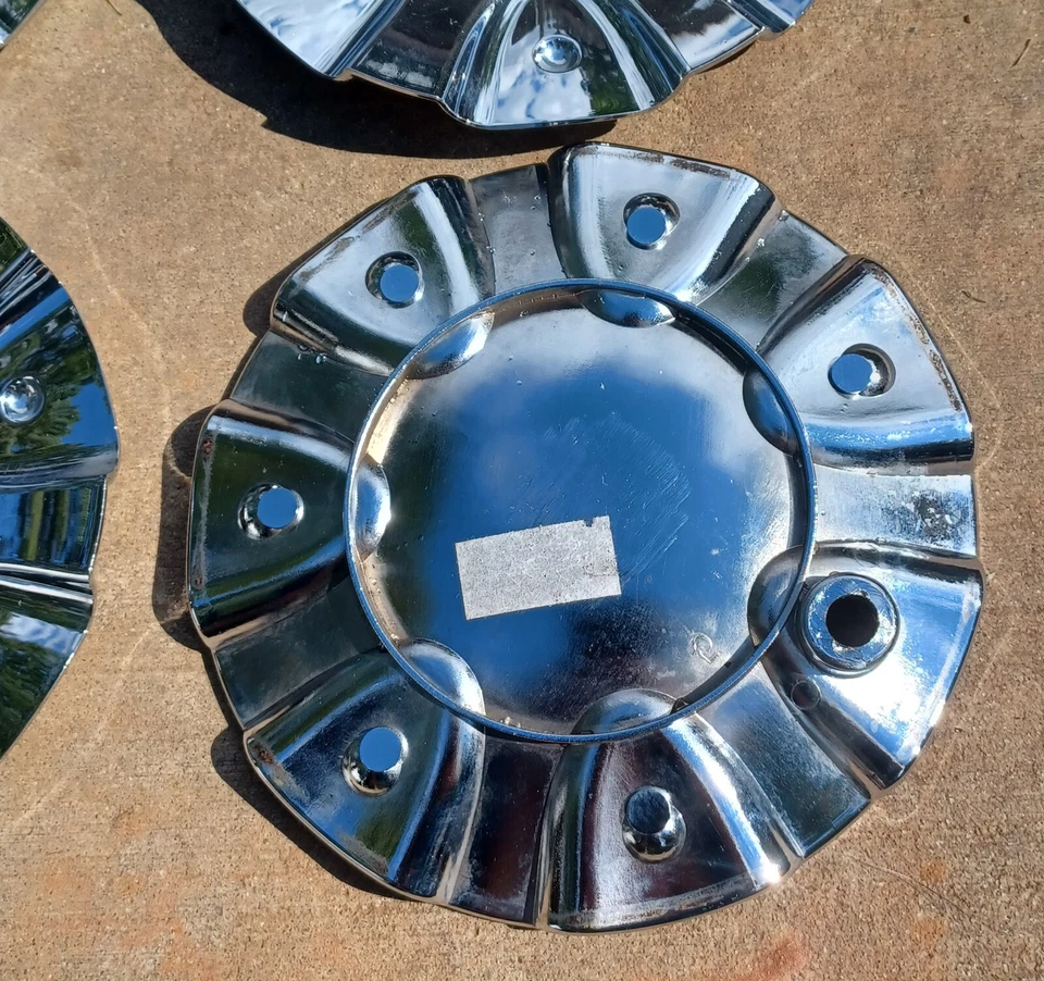 Juego de 4 tapas centrales de rueda personalizadas Chrome Xpressions, cromo, pieza número 5 Foto 4 de 4