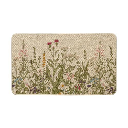 Wildflower Spring Summer Floral Doormat 17x29 Beige Home Decor