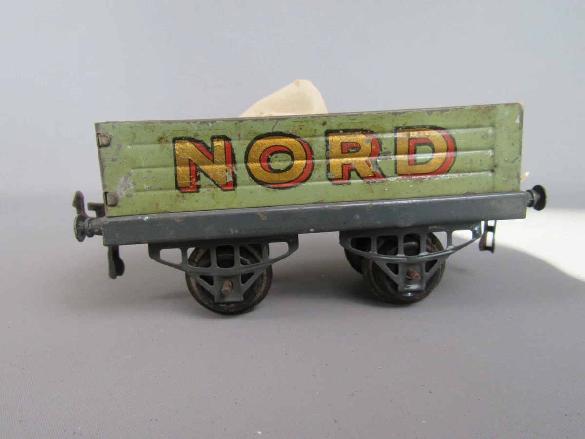 B903 Vintage 1938 Hornby France Wagon Tombereau PLM Essieu Tôle Litho O Zéro