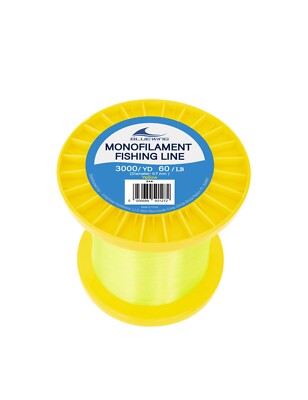 BLUEWING 3000YD Monofilament Fishing Line Thin Dia., 50-130lb, Yellow, US Seller