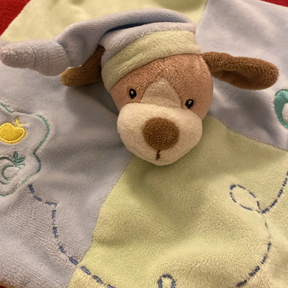 🇫🇷 Doudou Plat Chien Bonnet Bleu Vert Pomme Arbre GIPSY TTBE - Photo 2/4