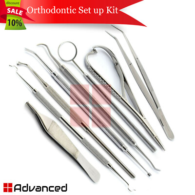 Dental Orthodontic Instruments Kit Elastic Placing Ligature Tying Tucking Scaler