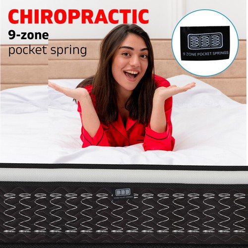 KING Mattress *9 Zone Pocket Spring Mattress Latex Foam EuroTop *Chiro Endorsed - Picture 6 of 12