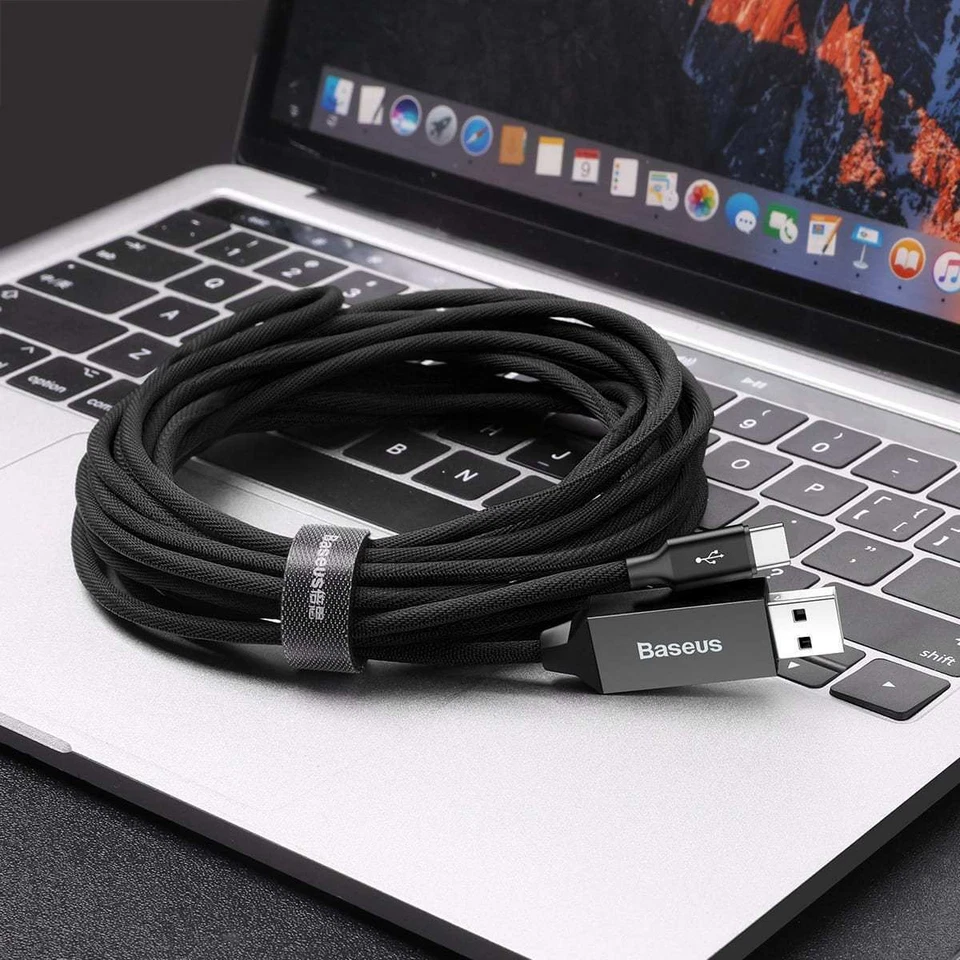 Baseus 5M 3A Fast Charge Type-C to USB Braided Charging Data Cable QC 3.0 16 FT - Image 2 of 4