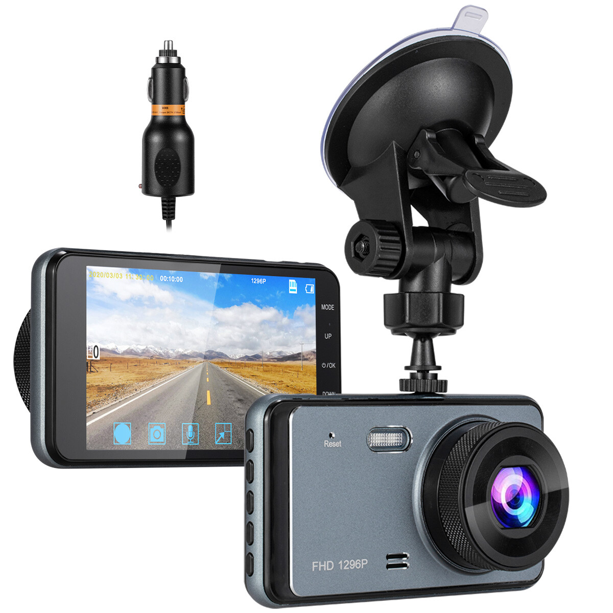 Front and Rear Dash Cam Car Dual Camera Vehicle Recorder 4 inch LCD
