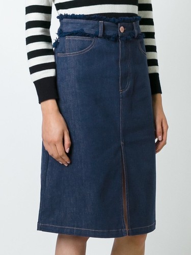 By Chloe Frayed Edge Denim Skirt Size 