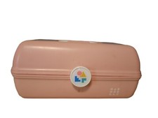 Retro Style Caboodles Pink Multi Tier Makeup Train Case No Mirror
