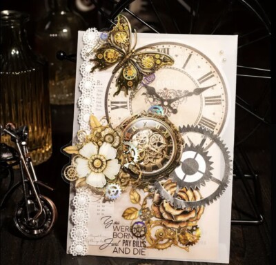 10pcs Steampunk Astetic P.E.T. Stickers- Scrapbook, Journal, DIY Cards & Crafts