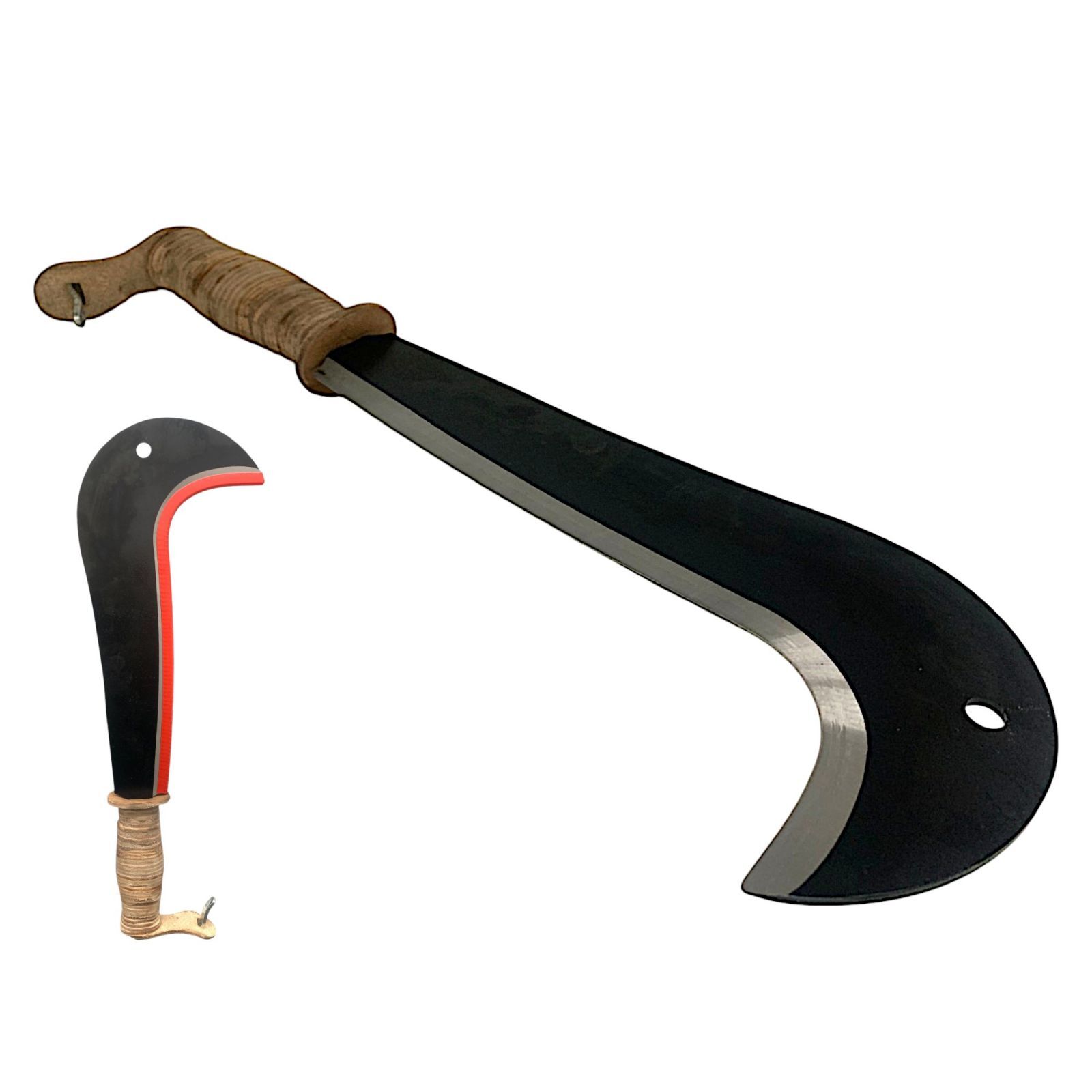 Ronca Roncola Tipo Bergamo con Manico in Cuoio Lama in Acciaio Roncole Falcetto