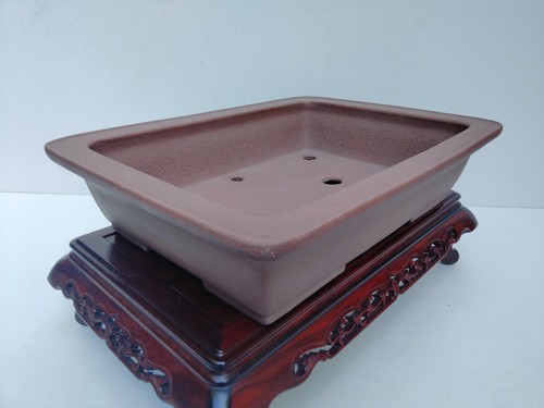 Vaso per bonsai Tokoname IKKOUDO rettangolare non smaltato larghezza 50 cm / ... - Foto 5 di 20