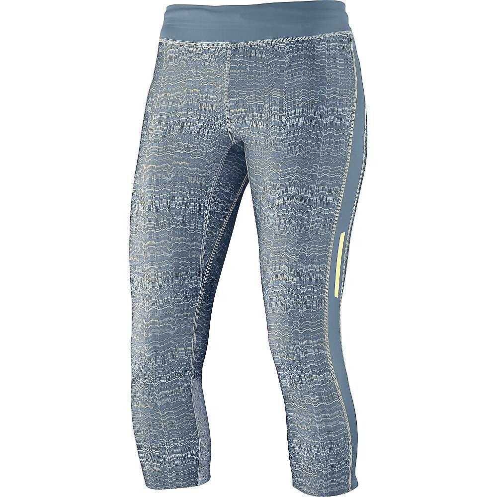Salomon 237594 Leggings Donna Cropped Activewear Blu Grigio Pietra Taglia X Large