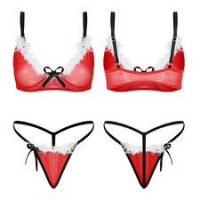 Womens Santa Claus Lingerie Set Sleepwear Christmas Fancy Dress Up Xmas Hot