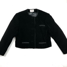 Field Manor Womens 16 Black Vintage Quilted Jacket Made In Usa