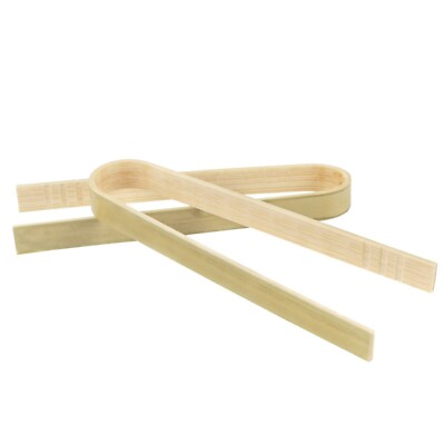 3.9'' Mini Bamboo Disposable Tongs | BambooMN