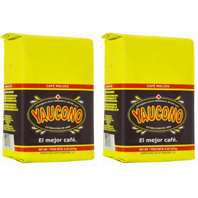 CAFE YAUCONO - CAFE MOLIDO-GROUND COFFEE 8oz.  (2 PACK) *SEALED*