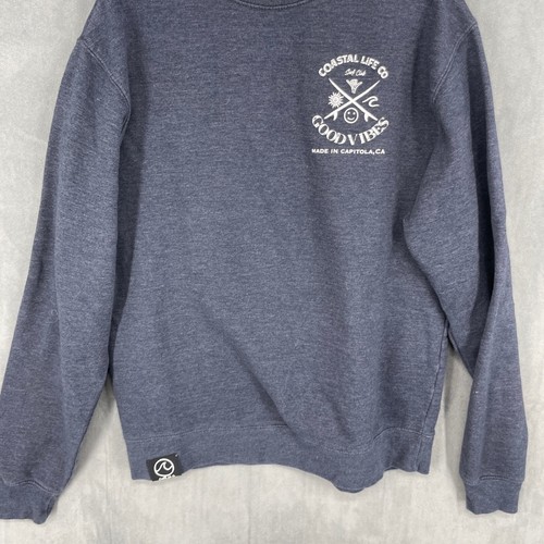 Maglione pullover Coastal Life Capitola donna piccolo blu grigio surf manica lunga - Foto 3 di 11