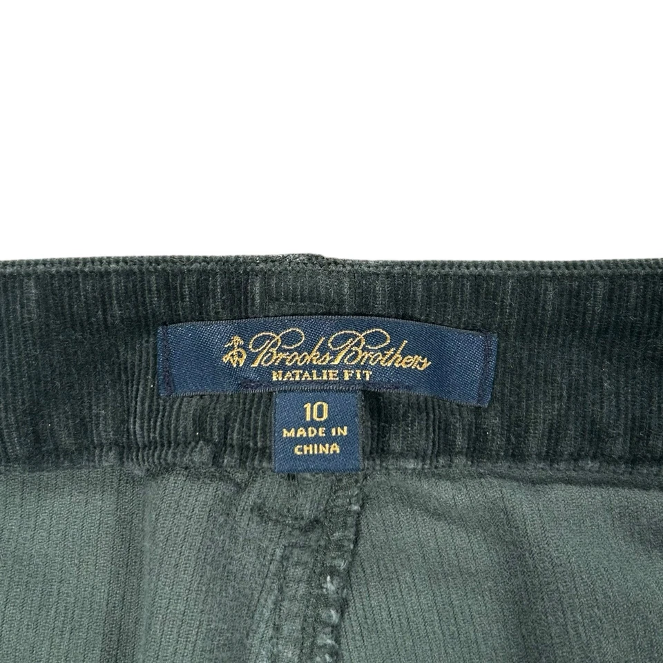 Pantalones de pana Brooks Brothers verde oscuro pierna recta Natalie calce talla 10 para mujer Foto 4 de 4