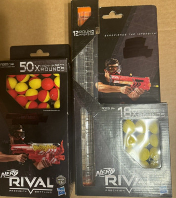 Nerf Rival 12 ROUND MAGAZINE with 18x High-Impact Rounds+Bonus 50 round Pack NEW
