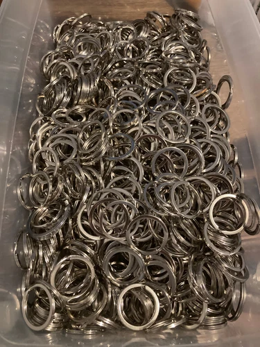 50 PIECES KEY SPLIT RING STAINLESS STEEL SILVER CHAIN KEYCHAIN KEYRING WHOLESALE