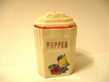 Ceramic Art Deco Roman Arch Pepper Shaker Fruits Design