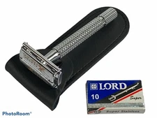 4”Long Handle Classic Butterfly Open Double Edge Safety Razor Men's Shaver Twist