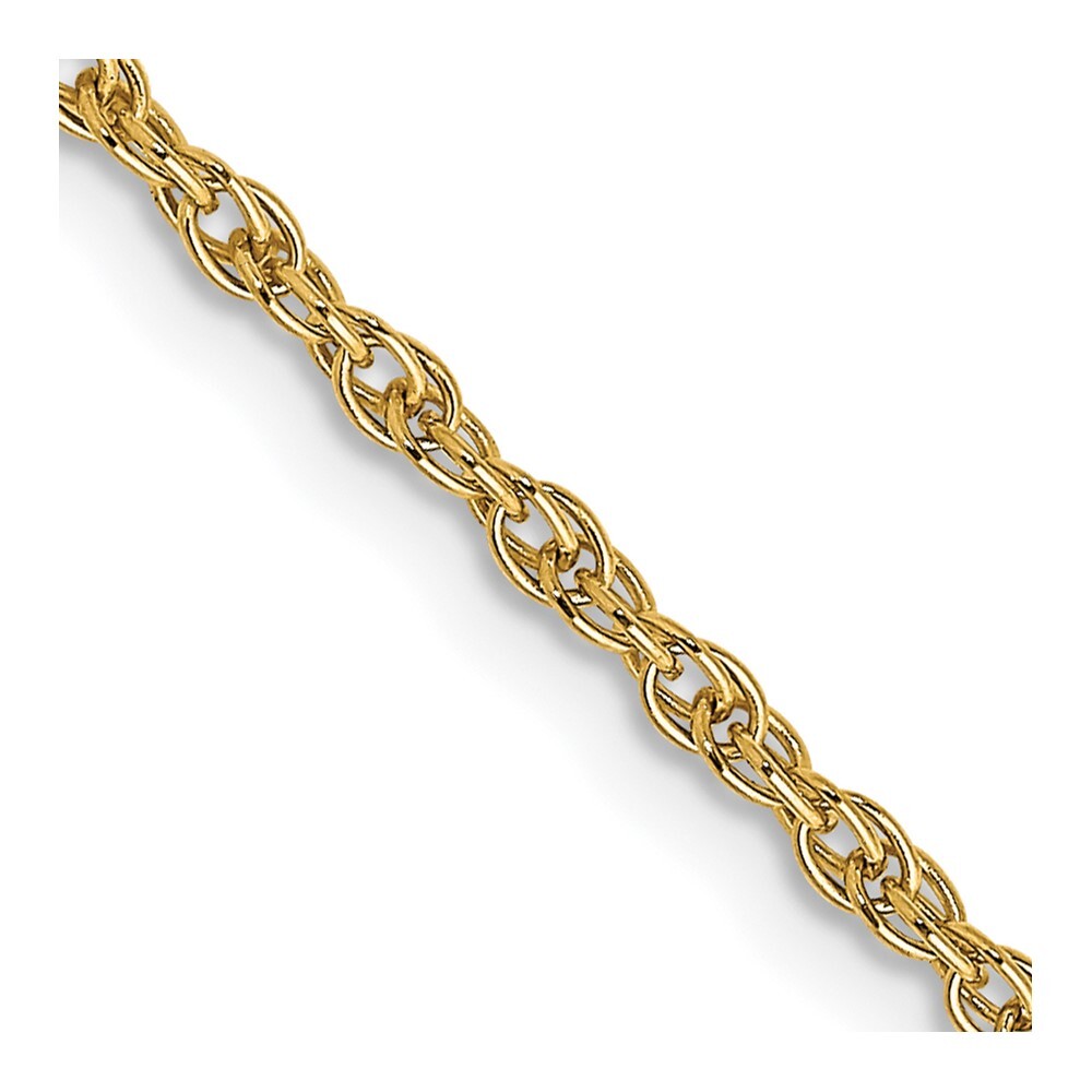 Real 14K Yellow Gold 1.55mm Carded Cable Rope Chain; 18 inch