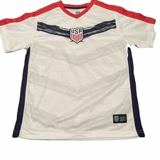 New w tags United States Soccer Federation USA Youth v-neck Shirt - White YL
