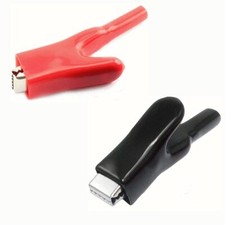 Car Battery Alligator Clips 50A Black  Red Heavy Duty 1 Pair Electrical