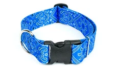 Country Brook Petz® 1 1/2 Inch Deluxe Blue Bandana Dog Collar