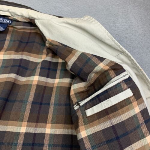 Vtg Lands End Chore Coat Mens L Leather Trim Flannel Lined Barn Field Jacket - Picture 13 of 18