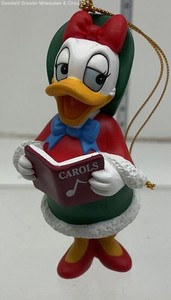 Disney Red White Green Daisy Duck Caroler Holiday Christmas Ornament